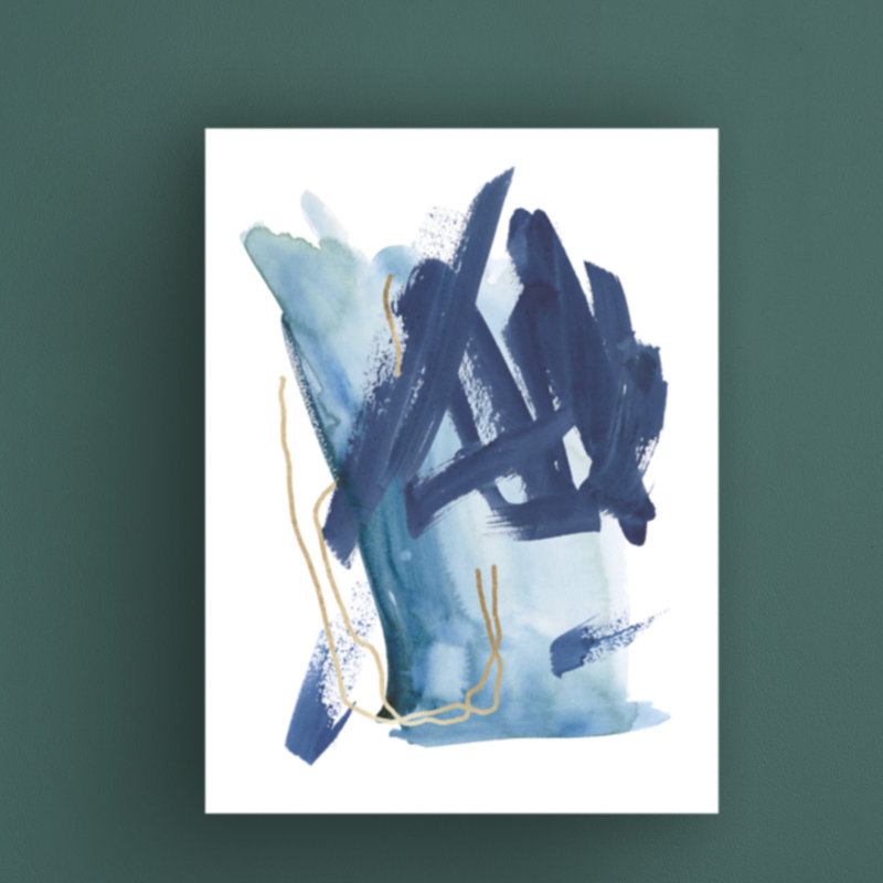 Art sur toile Melissa Wang «Indigo Collide I», H 47 po x l 35 po x P 2 po