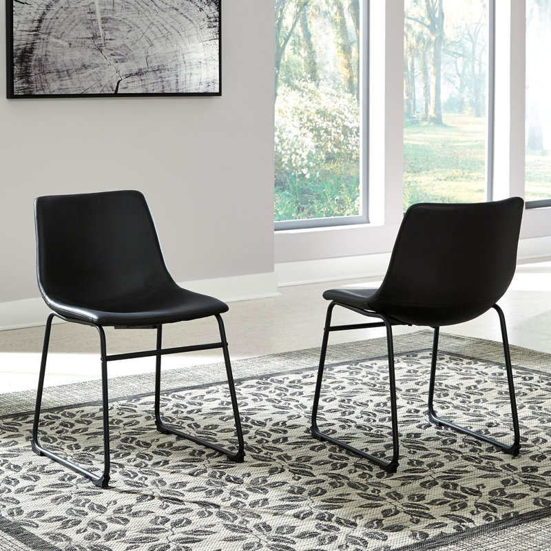 Ashtin 18.75'' H Faux Leather Upholstered Side Chair, Black