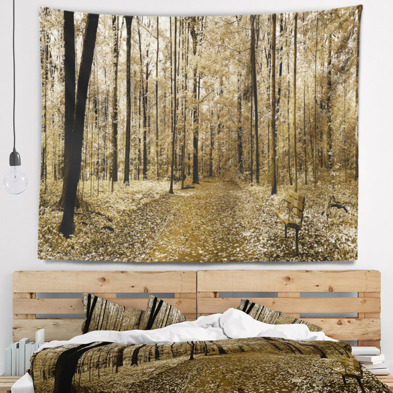 Tapisserie avec vue panoramique sur la forêt boisée, H 32 po x l 39 po