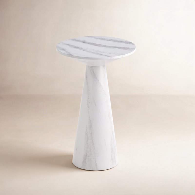 Table de bout Newton, H 19,5 po x l 13,5 po x P 13,5 po , Marbre blanc