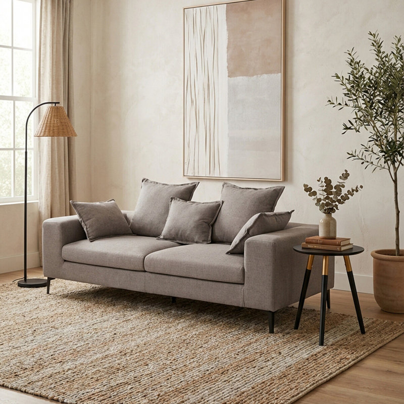 Hasim 3 Seater Sofa, Grey
