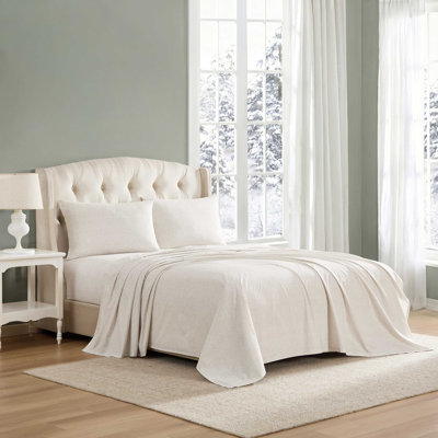 Ensemble de draps en coton percale beige Laura Ashley Chelsie Vine