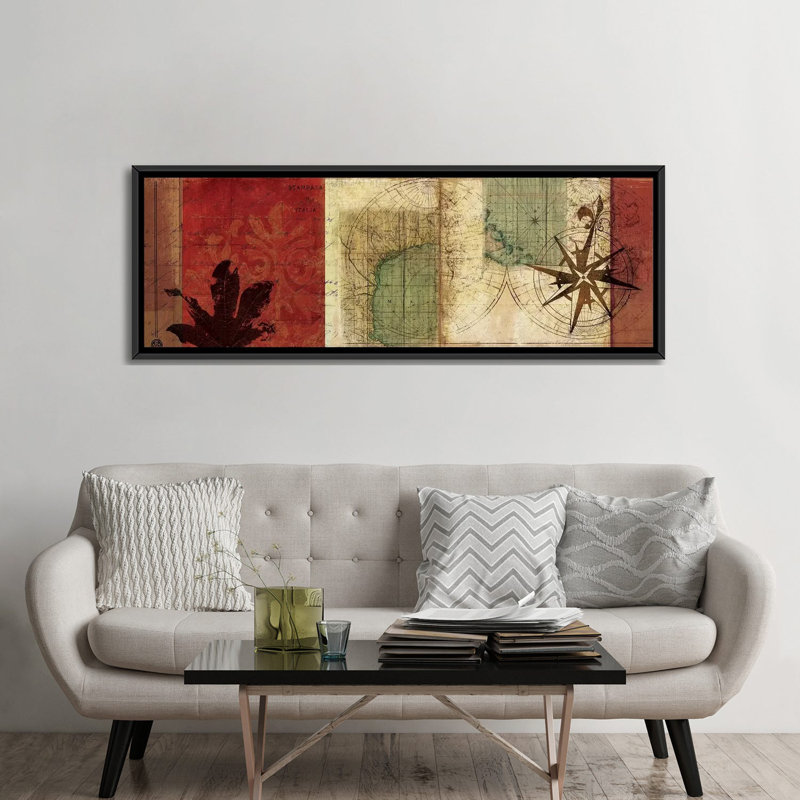 « travel i » par pi studio, reproduction d’impression sur toile tendue, H 16 po x l 48 po x P 1,5 po, Cadre noir