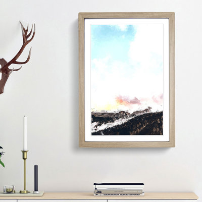 Mountains in Badia Italy in Abstract - Framed Print
