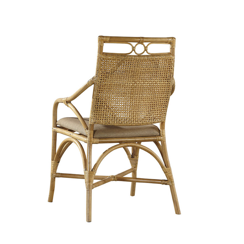 Chaise avec accoudoirs rembourrée en brun clair Breene