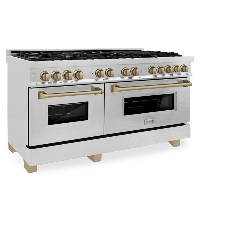 ZLINE Autograph 60" Legacy Dual Fuel Range, Satin Stainless Steel/White Matte