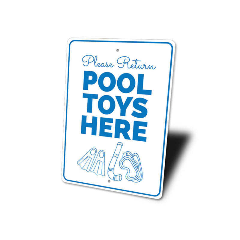 Enseigne en aluminium pour piscine, H 18 po x l 12 po x P 0,06 po