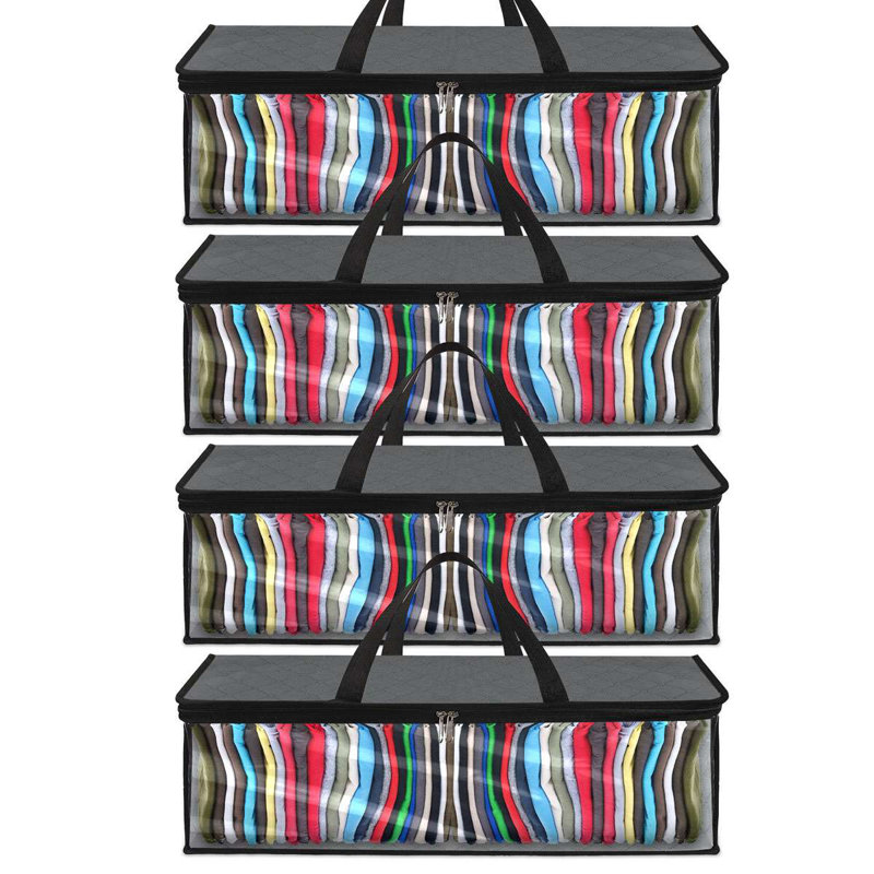 4 Pack Hat Storage Bag for Baseball Cap Organizer Clear Hat Case with Carrying Handles and Zippered, Gray