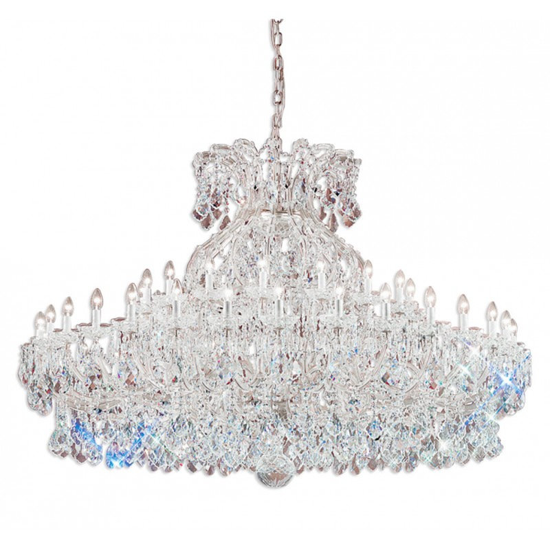 Lustre suspendu en cristal Kealynn Eva Maria Theresa, Bronze antique, Cognac, 52" Width x 78" Height
