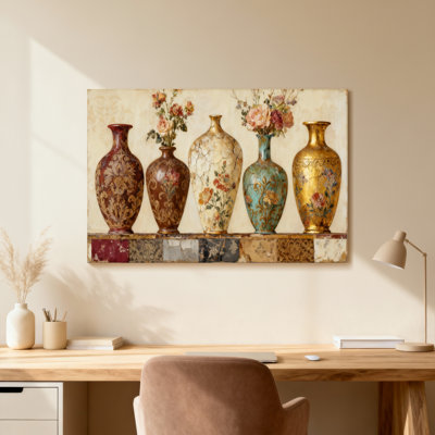 Motif floral de vases rétro