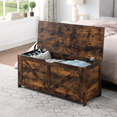 Banc de rangement à 2 charnières de conception rétro pour chambre à coucher dans le vestibule L 39,5 po x l 15,7 po x H 300,7 po - capacité de poids de 300 livres facile à assembler