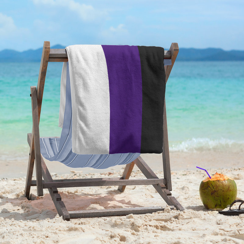 Colorado Lightweight Beach Towel, White/Purple/Black, Microfiber