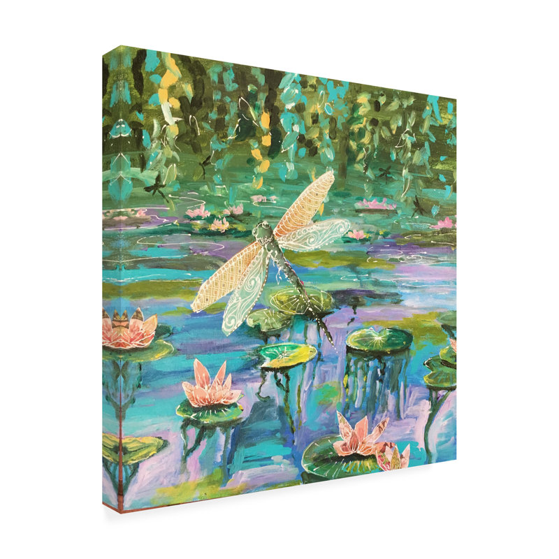 «Creekwood Mixed Media» sur toile par Christine Rotolo, H 14 po x l 14 po x P 2 po
