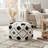 Modern Geometric Handmade Cotton Square Upholstered Ottoman Pouf