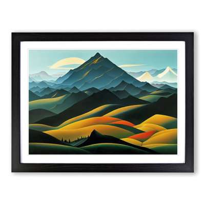 XH1022-7264X Quirky Mountain Landscape - Single Picture Frame Print