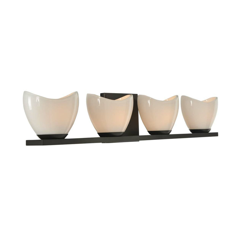 Meuble-lavabo en nickel satiné 4 lumières Vero Kalco, Nickel satiné