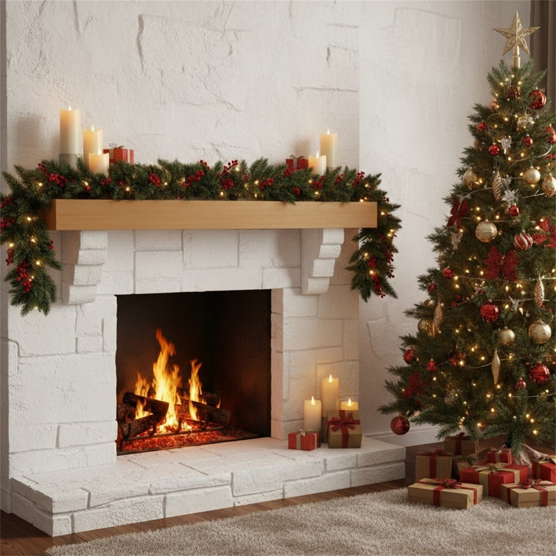 48 Inch Fir Wood Fireplace Mantel – Wall-mounted & Floating Shelf With Flat Surface For Modern Home Decor | Fsc Certified