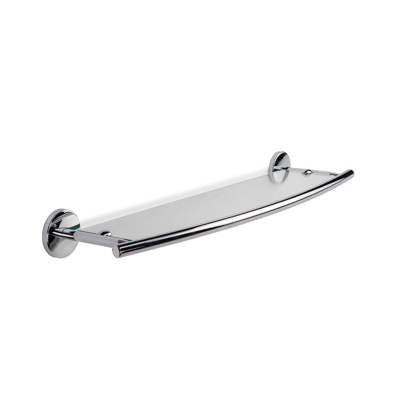 Hampstead Wall Mounted Glass Shelf with Chrome Brackets