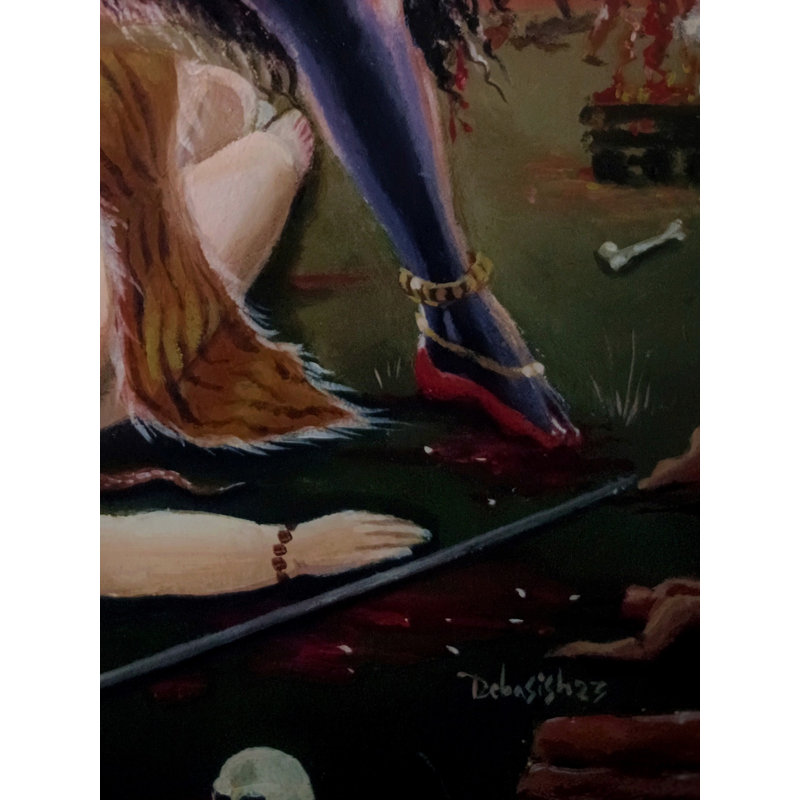Déesse Dakshina Kali | Acrylique sur toile | Par Debasish Mazumder