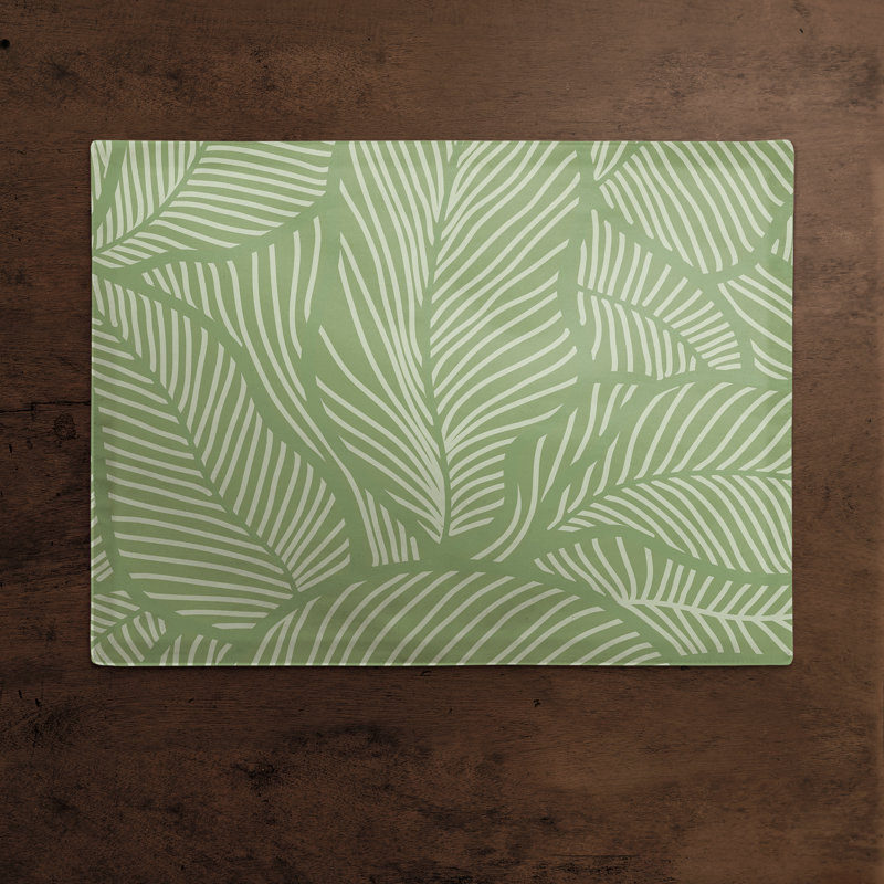 Arndt Poly Twill No Pattern Rectangle Placemat, Light Green