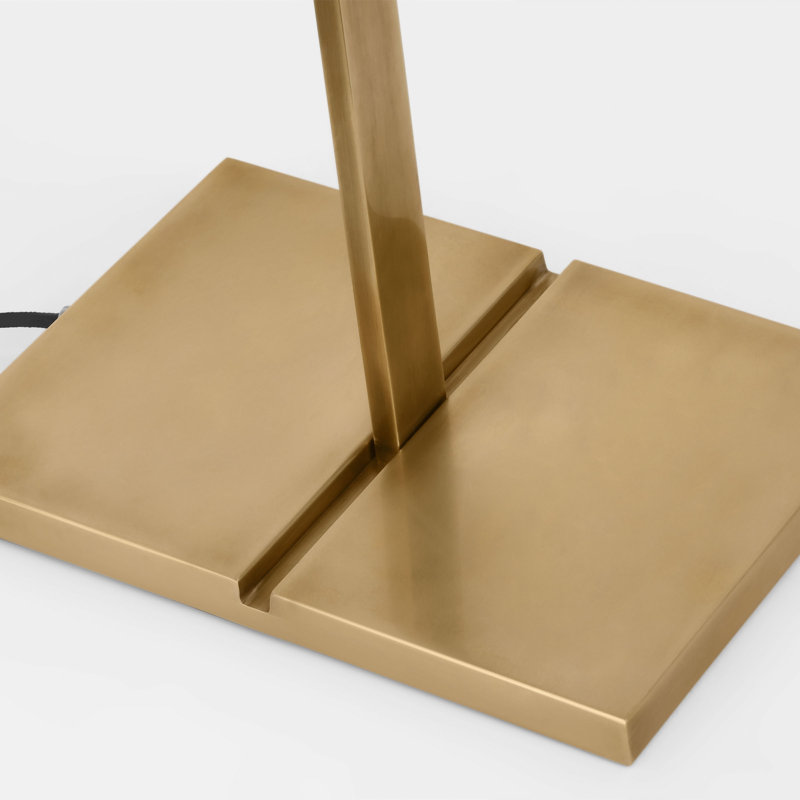 Linea LED Floor Lamp, Hand Rubbed Antique Brass