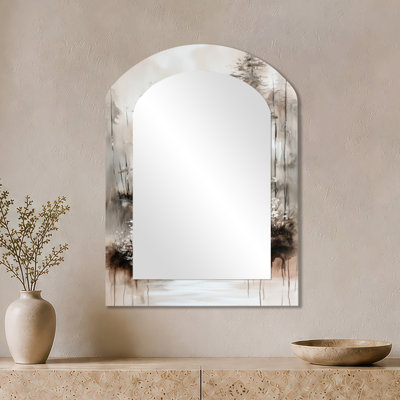 Miroir mural beige rustique décoratif