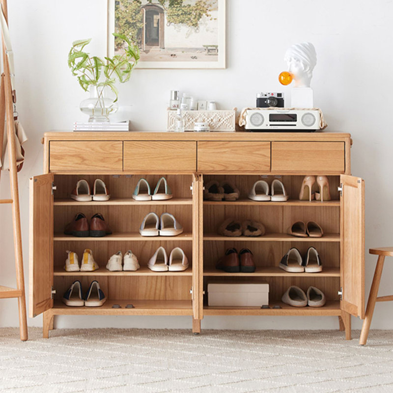 Armoire de rangement à chaussures en bois massif 30 paires