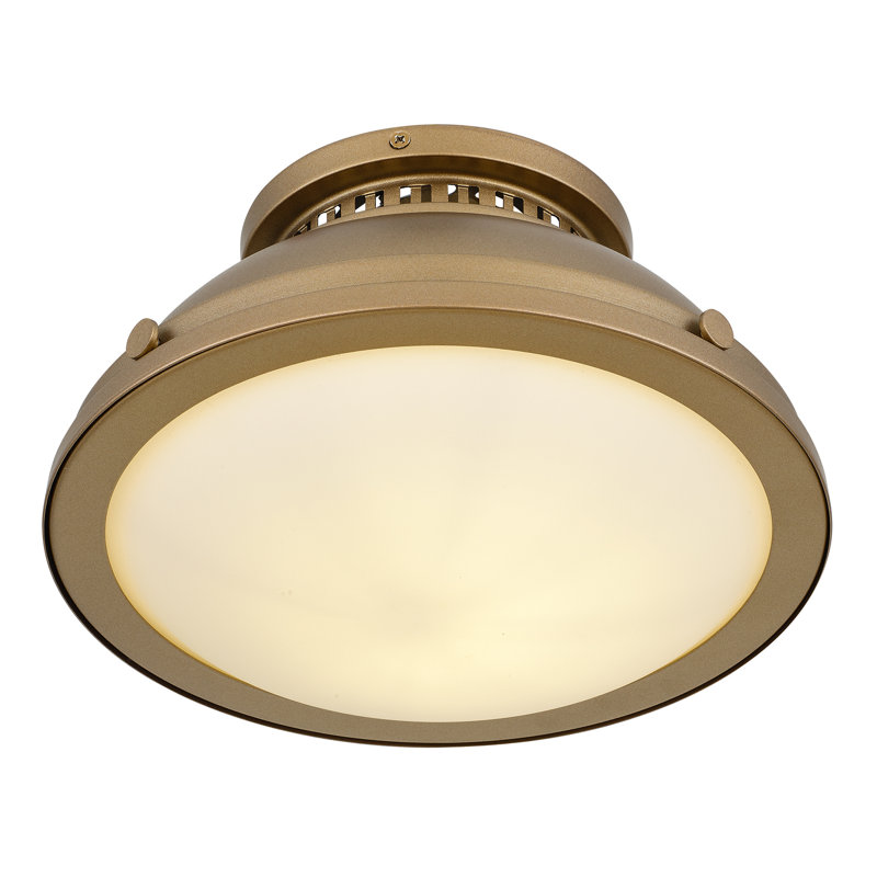 1-Light 11-in Polished Brass Flush Mount