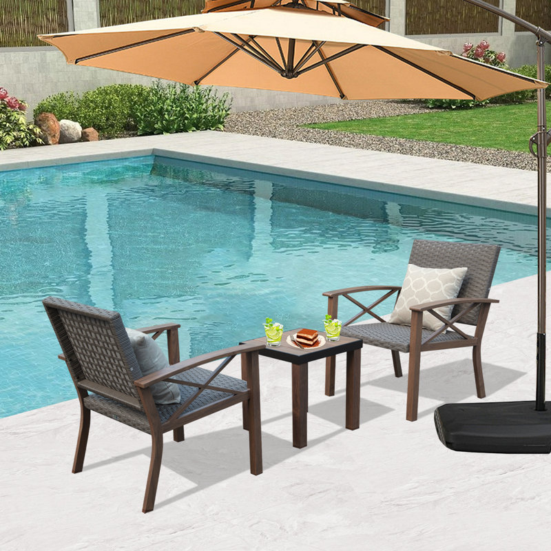 Domi 3-Piece Patio Outdoor Conversation Set
