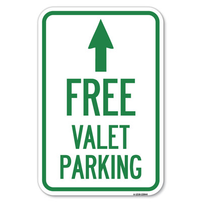 Service de voiturier gratuit avec flèche en avant / 23944