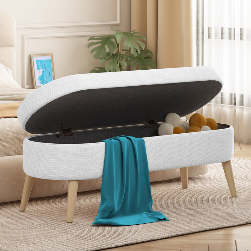 Banc de rangement 43,5 po, Blanc