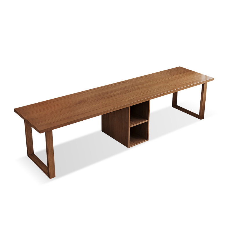 Bureau rectangulaire en bois massif brun noisette, H 29,53 po x l 94,49 po x P 23,62 po