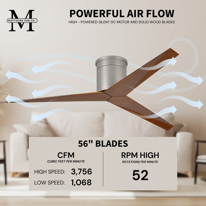 Eliza Ceiling Fan, Walnut Tone, Brushed Nickel