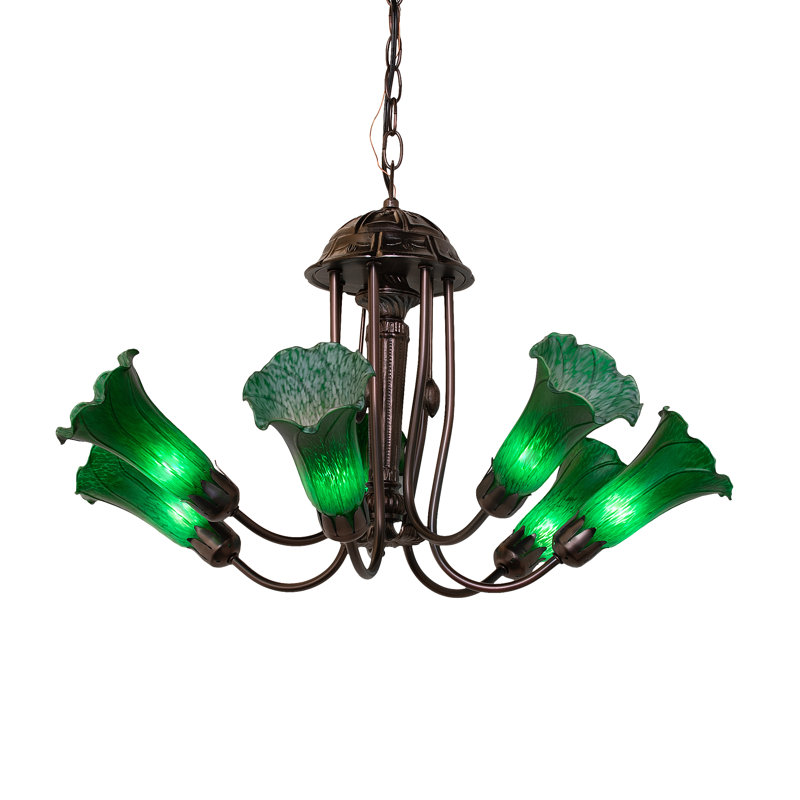 Lustre linéaire moderne à 7 lumières Jacumba, Vert