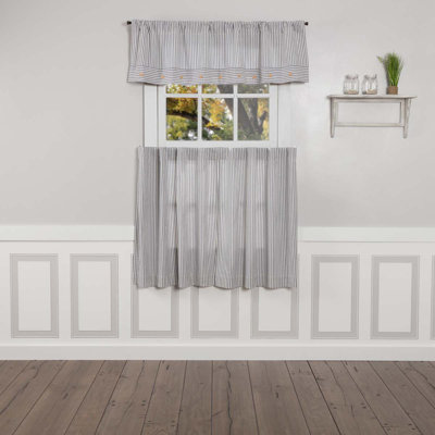 Farmhouse Ticking Blue Valance