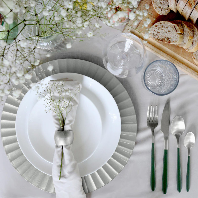 Piece Dinnerware Set, Silver