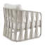 Fauteuil club d'extérieur en métal crème avec coussins Pearl Breeze