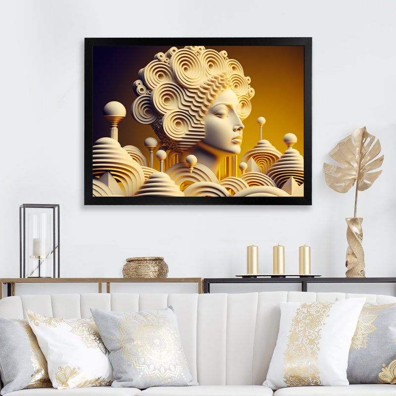 White Marble Goddess " White Marble Goddess ", Black Picture Framed, 12" H x 20" W x 1" D
