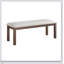 Ensemble de salle à manger brun 6 pièces avec table rectangulaire, banc et chaises d'appoint rembourrées beiges pour cuisines transitionnelles