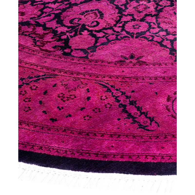 Overdyed One-of-a-Kind 7' 1" x 7' 1" Hand Knotted Area Rug