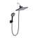 Adjustable 12" Rectangular High Pressure Dual Shower Head with 6-Spray Handheld Shower