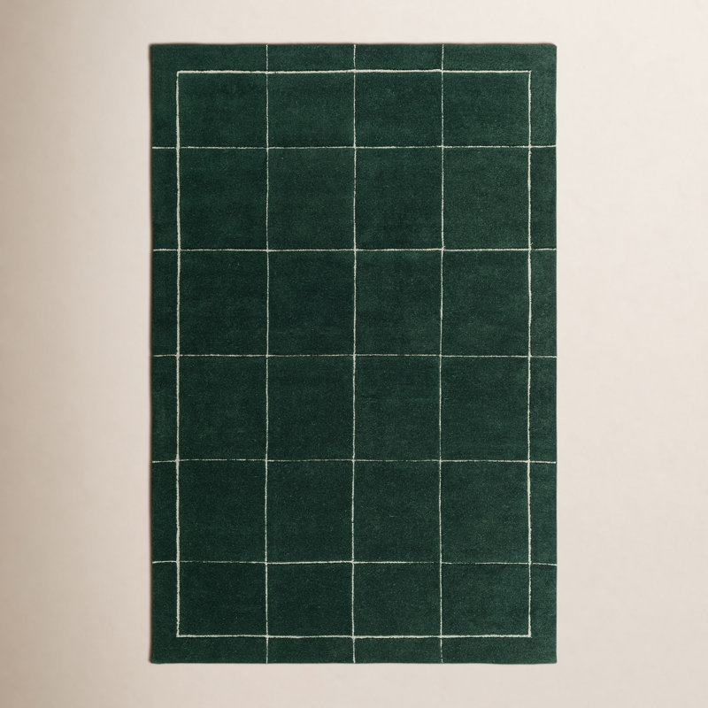 Mallory Green Hand Tufted Area Rug, Rectangle 5' x 8'