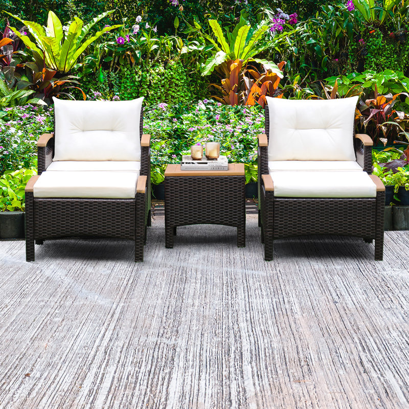 Joncarlos Acacia 4 - Person Patio Conversation Set with Cushions