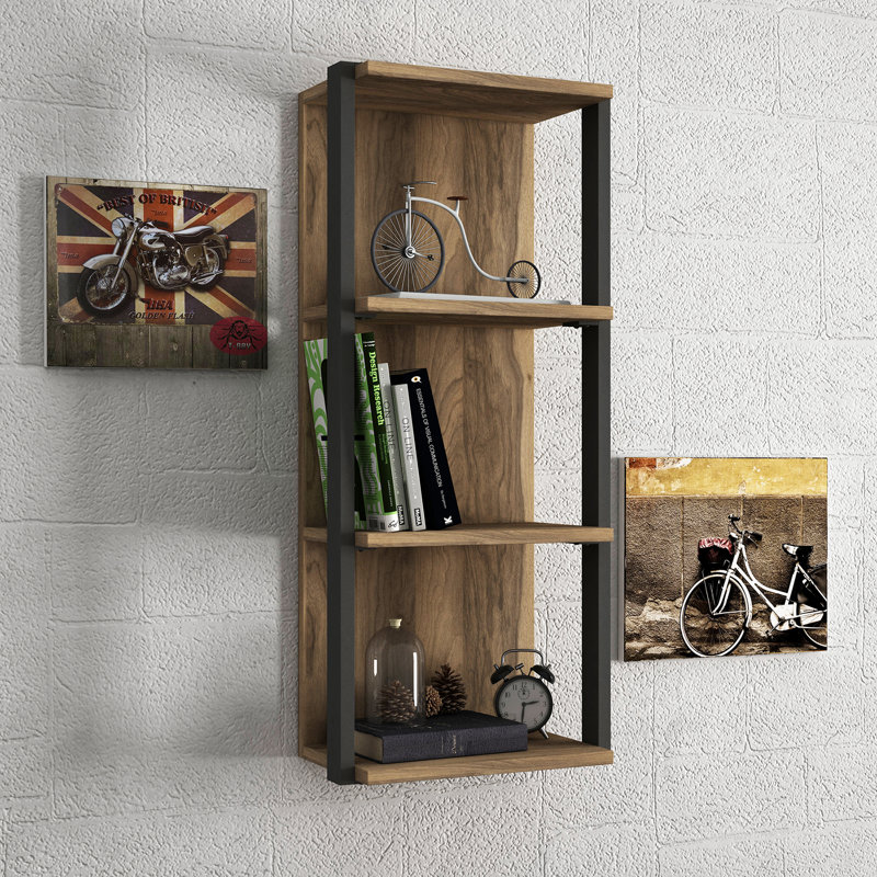 Geertruida 4 Piece Industrial Pipe Shelves