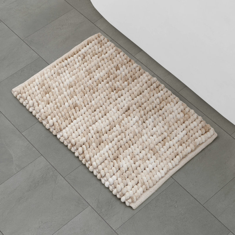 Tapis pour salle de bain en chenille French Color, Beige, L 24 po x l 17 po