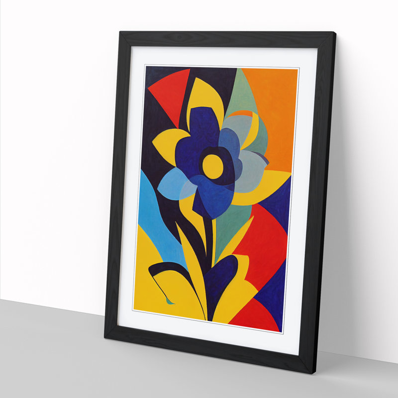 Dhima Iris Flower Abstract Vol.2 1 Piece Wall Art, 34cm H x 25cm W x 2cm D, Black