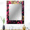 Or et breloque feuille rose en hiver - grand miroir à feuilles, décor de miroir mural traditionnel unique, impression d'art en métal