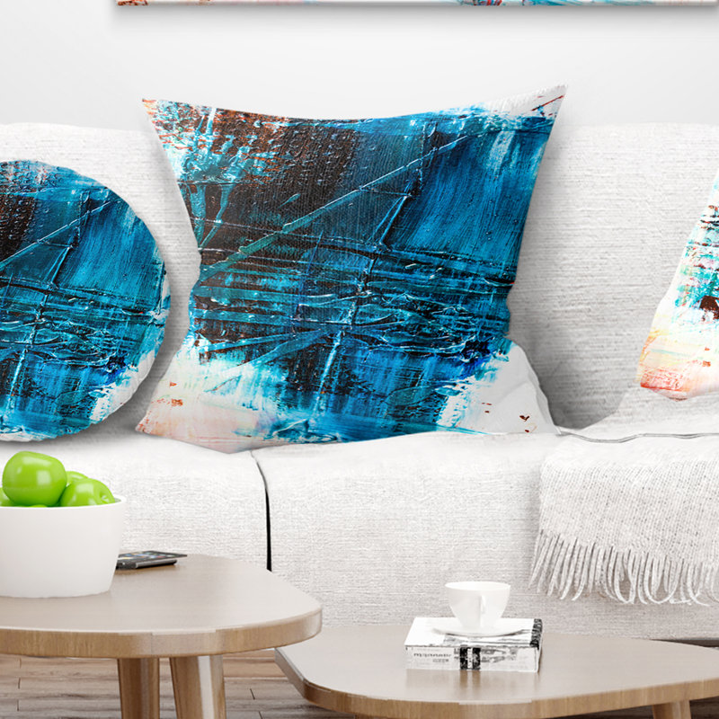  Coussin abstrait, 16 po x 1 po, Carré