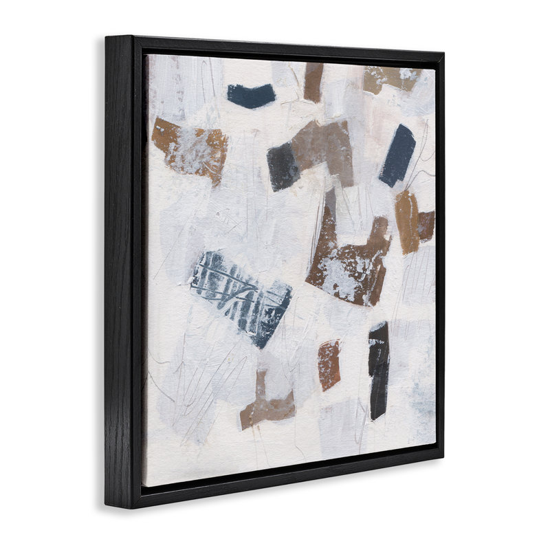 "Rustic Abstract Forms", encadrée par Melissa Wang, Cadre flottant noir de jais, H 18 po x l 18 po