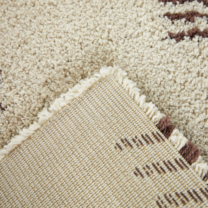 Tapis à poil long à motif abstrait Morin, Tapis de couloir 2 pi 2 po x 7 pi